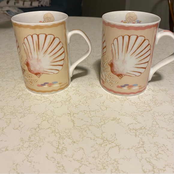 2 Coffee Cups Shell Collage by Artist Marie Ryan Inhesion Giftware - Picture 4 of 14